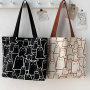 cat canvas handbag, view 5 - MRSLM