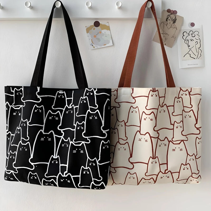 cat canvas handbag, view 5 - MRSLM