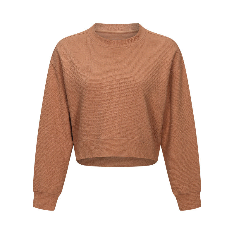 short loose pullover sweatshirt for yoga, view 4 - MRSLM