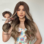 gradient gray brown curly wig, view 3 - MRSLM