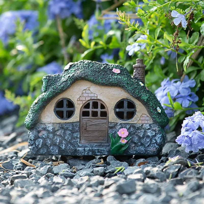 Solar Fairy Garden Shed Statue Light