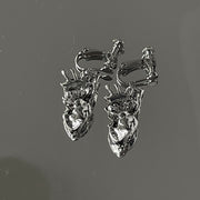 gothic heart necklace and earrings, view 4 - MRSLM