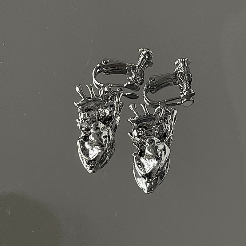 gothic heart necklace and earrings, view 4 - MRSLM