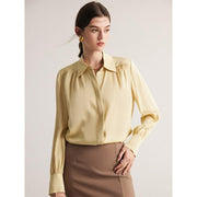 Long sleeve silk blouse for women, view 17 - MRSLM