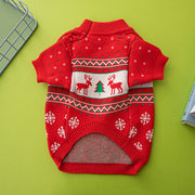 Christmas tree and reindeer knit dog sweater, view 6 - MRSLM