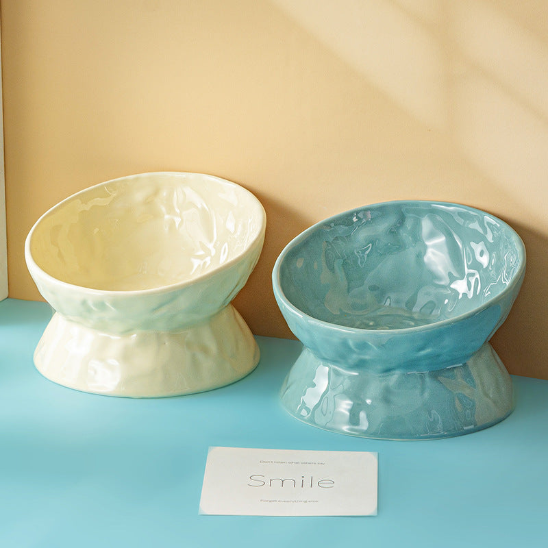 ceramic cat food and water bowl, view 9 - MRSLM