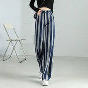 high waist vintage stripe wide-leg jeans, view 2 - MRSLM