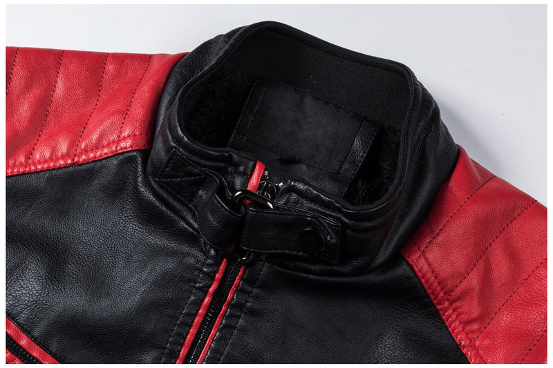 Men's retro motorcycle PU leather jacket, view 10 - MRSLM