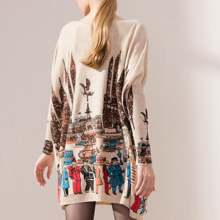 women's loose pullover sweater, view 3 - MRSLM