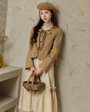 stand neck A-line dress, view 7 - MRSLM