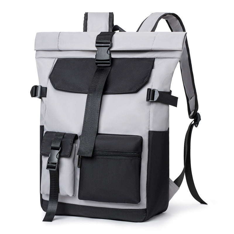 large capacity travel nylon backpack, view 3 - MRSLM