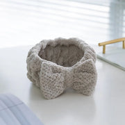 coral fleece bow headband, view 2 - MRSLM