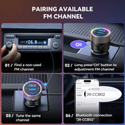 60w bluetooth 5.4 fm transmitter with fast charger, view 7 - MRSLM