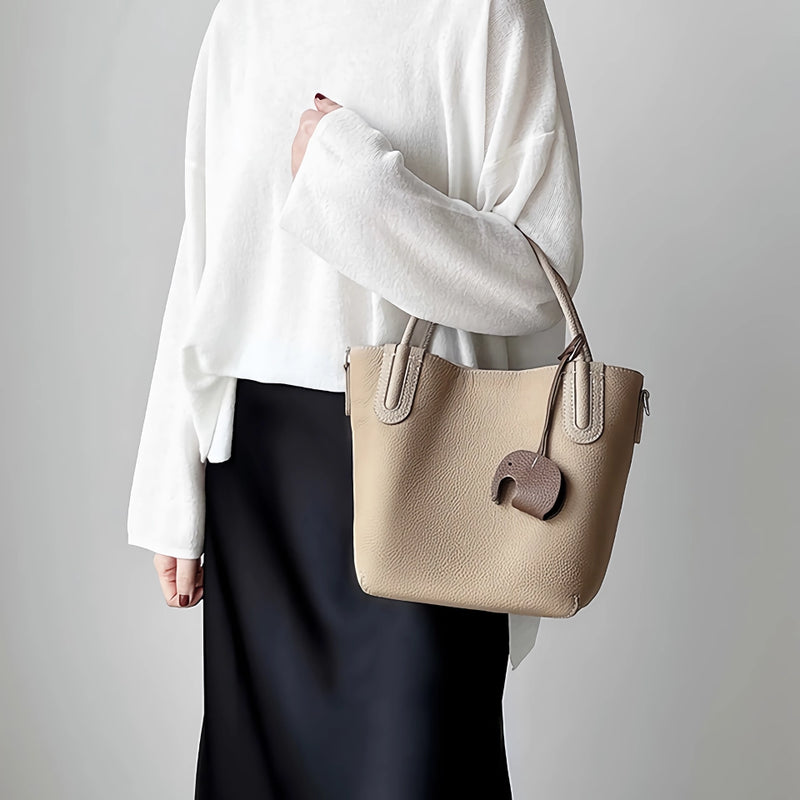 Genuine leather retro bucket bag, view 7 - MRSLM