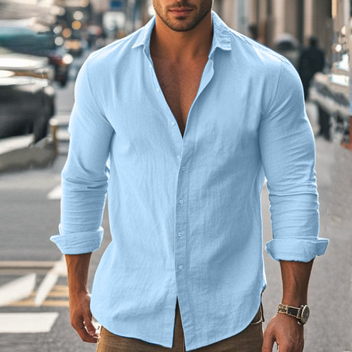 Men's loose cotton blend shirt - MRSLM