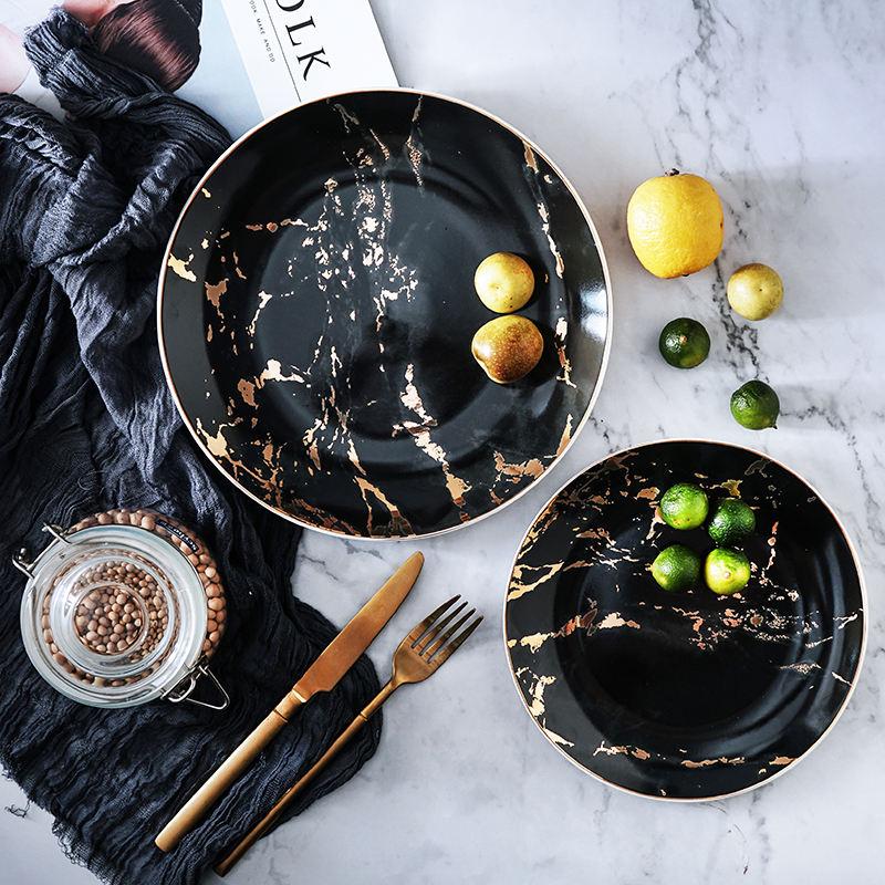 Marble ceramic dinner plates, view 7 - MRSLM