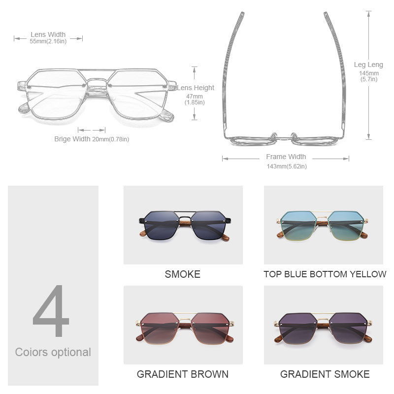 polarized wood frame sunglasses, view 11 - MRSLM