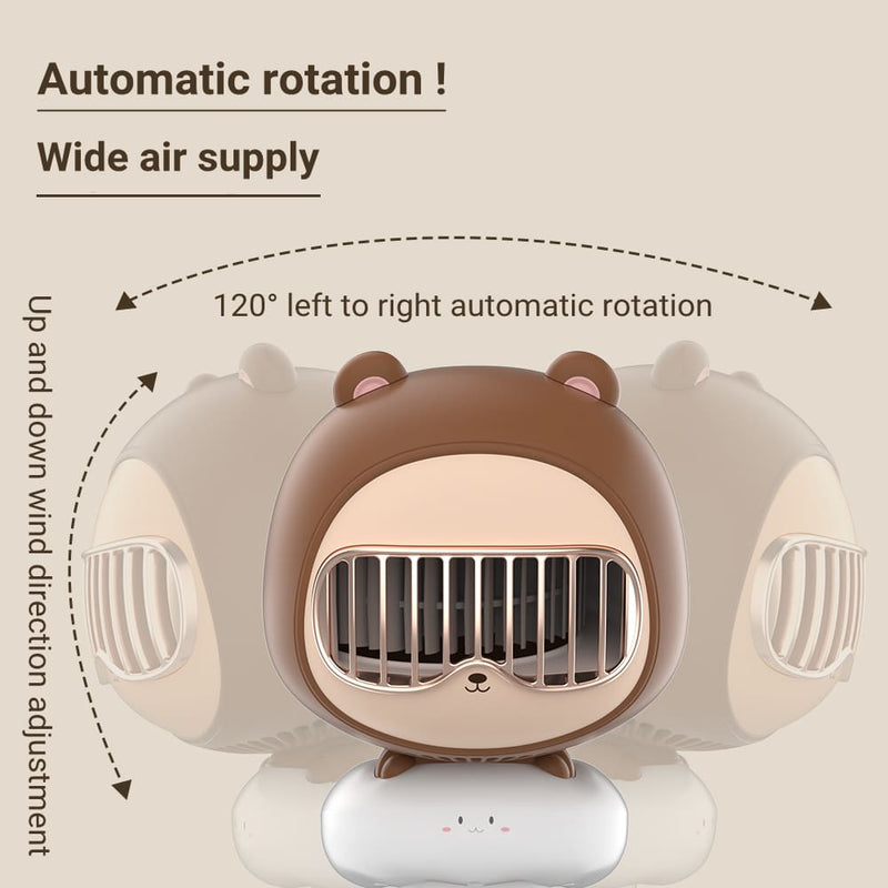 usb charging desktop folding fan, view 7 - MRSLM