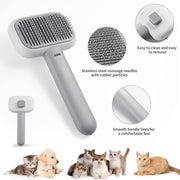 self-cleaning pet brush, view 3 - MRSLM