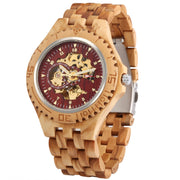 ebony zebra wood automatic watch, view 3 - MRSLM
