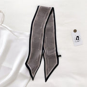 zebra print silk-feel scarf, view 2 - MRSLM