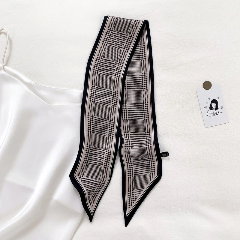 zebra print silk-feel scarf, view 2 - MRSLM