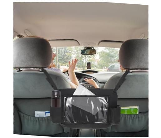 car back seat organizer with tablet holder, view 3 - MRSLM