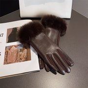 PU leather suede touch screen gloves, view 2 - MRSLM