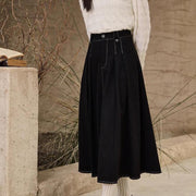 high waist pleated denim skirt - MRSLM
