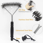 stainless steel bbq grill cleaning brush, view 3 - MRSLM