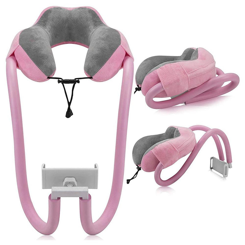 U-shaped neck pillow with phone holder, view 10 - MRSLM