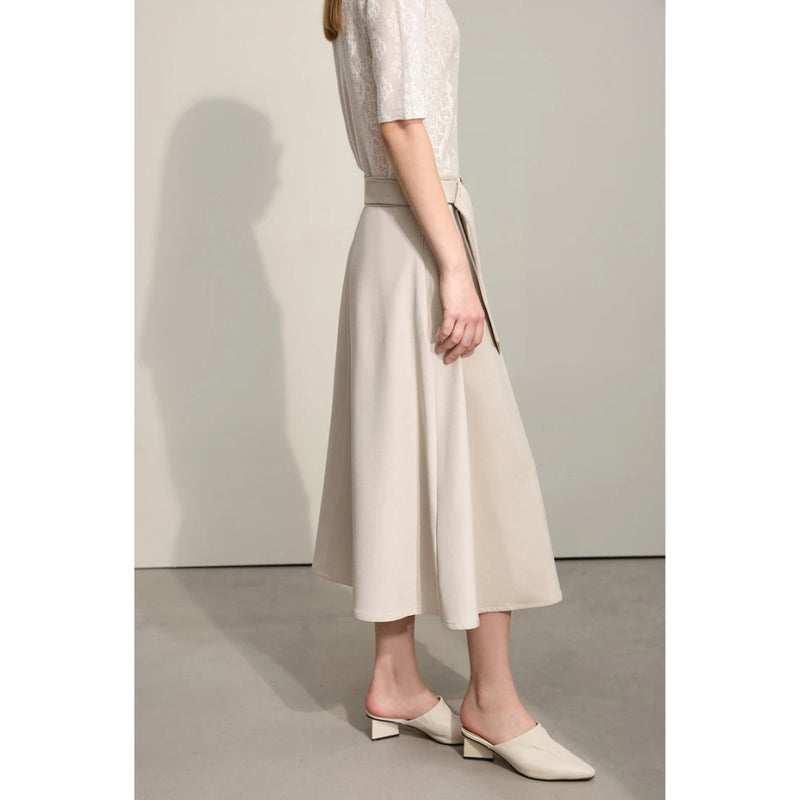 Women's A-line skirt with buckle belt, view 5 - MRSLM