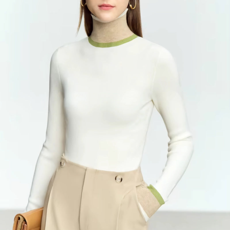 patchwork turtleneck sweater, view 2 - MRSLM