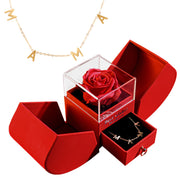 Preserved rose apple gift box with necklace, view 10 - MRSLM