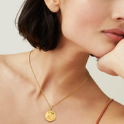 women's retro coin pendant necklace, view 2 - MRSLM