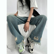 vintage ripped wide leg jeans for women, view 2 - MRSLM