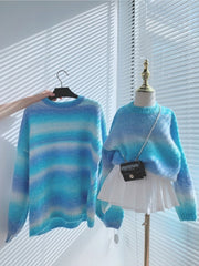mom and kids matching striped sweater coat, view 3 - MRSLM