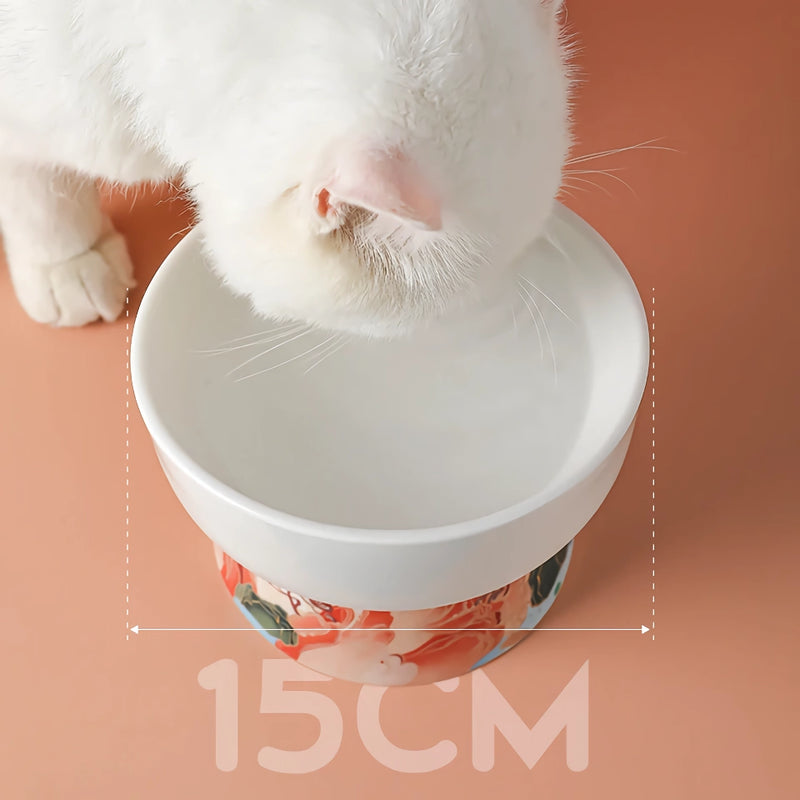 elevated ceramic cat bowl, view 11 - MRSLM