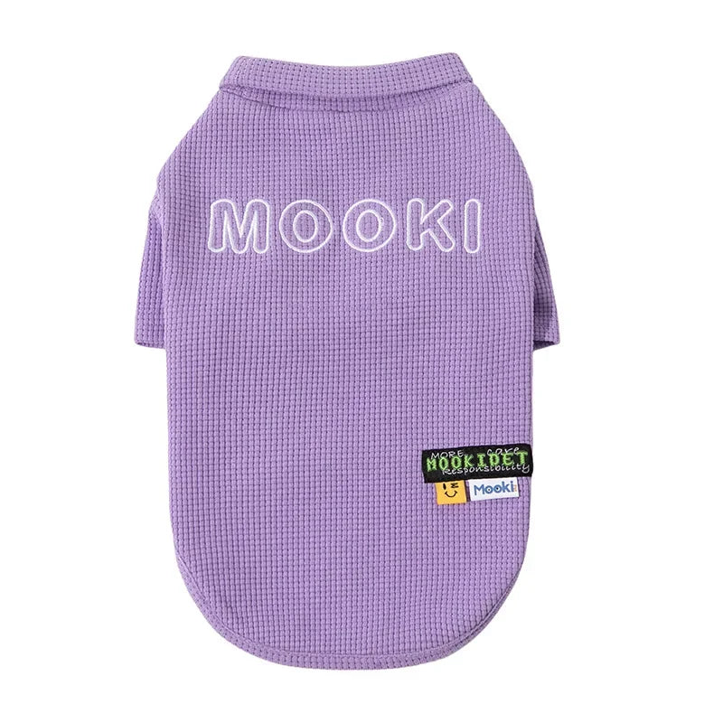 cozy purple waffle knit dog t-shirt, view 6 - MRSLM