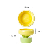 flower-shaped ceramic cat bowl, view 3 - MRSLM