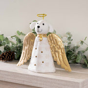 Golden angel dog plush Christmas tree topper, view 3 - MRSLM