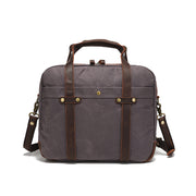 waxed canvas vintage travel briefcase, view 8 - MRSLM