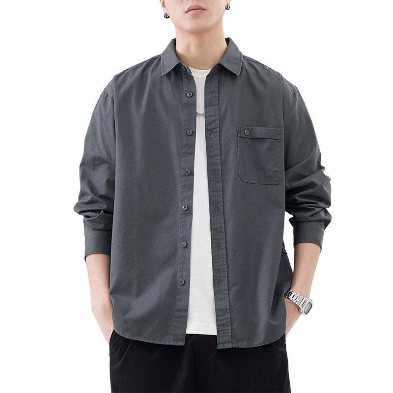 Men's heavy cotton long-sleeved shirt, view 4 - MRSLM