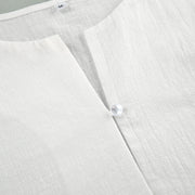 white cotton lantern sleeve top and shorts set, view 8 - MRSLM
