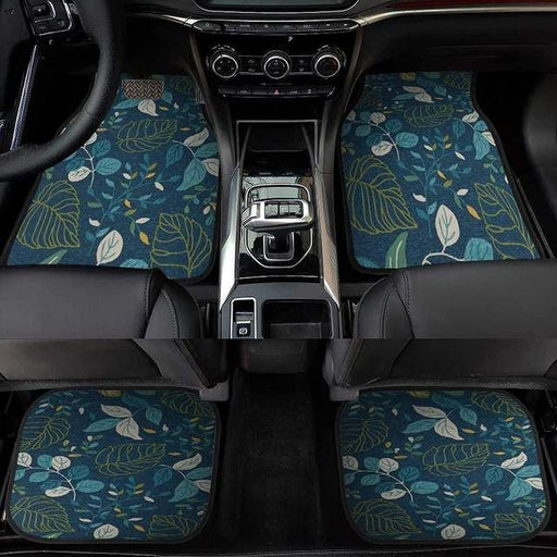 universal blue floral print car floor mats - MRSLM