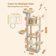tall cat tree tower, view 9 - MRSLM