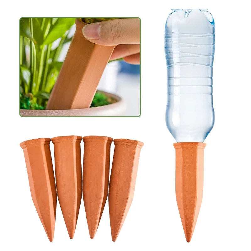4-piece terracotta plant watering spikes, view 5 - MRSLM