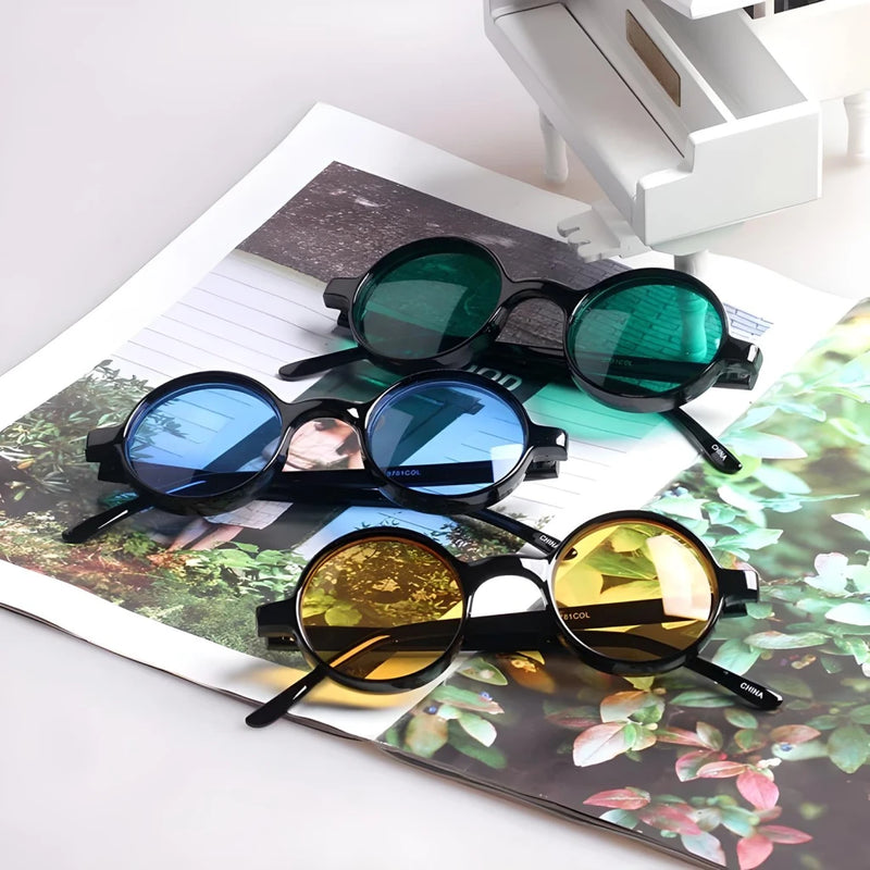 colorful steampunk round sunglasses, view 6 - MRSLM
