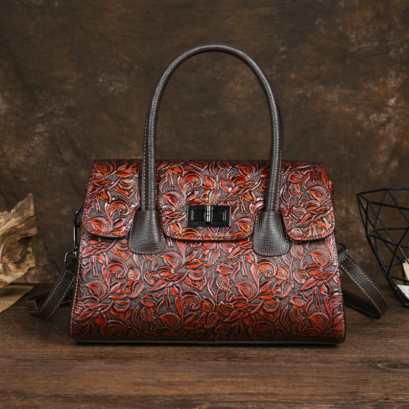 women's genuine leather vintage handbag, view 3 - MRSLM