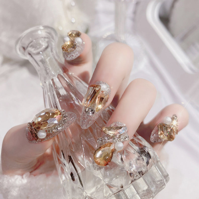 luxury glitter crystal false nails, view 5 - MRSLM